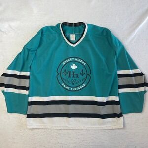 Maska Hockey Jersey Mens XL Teal Saint-Eustache Hockey Mineur #17 Air-Knit VTG